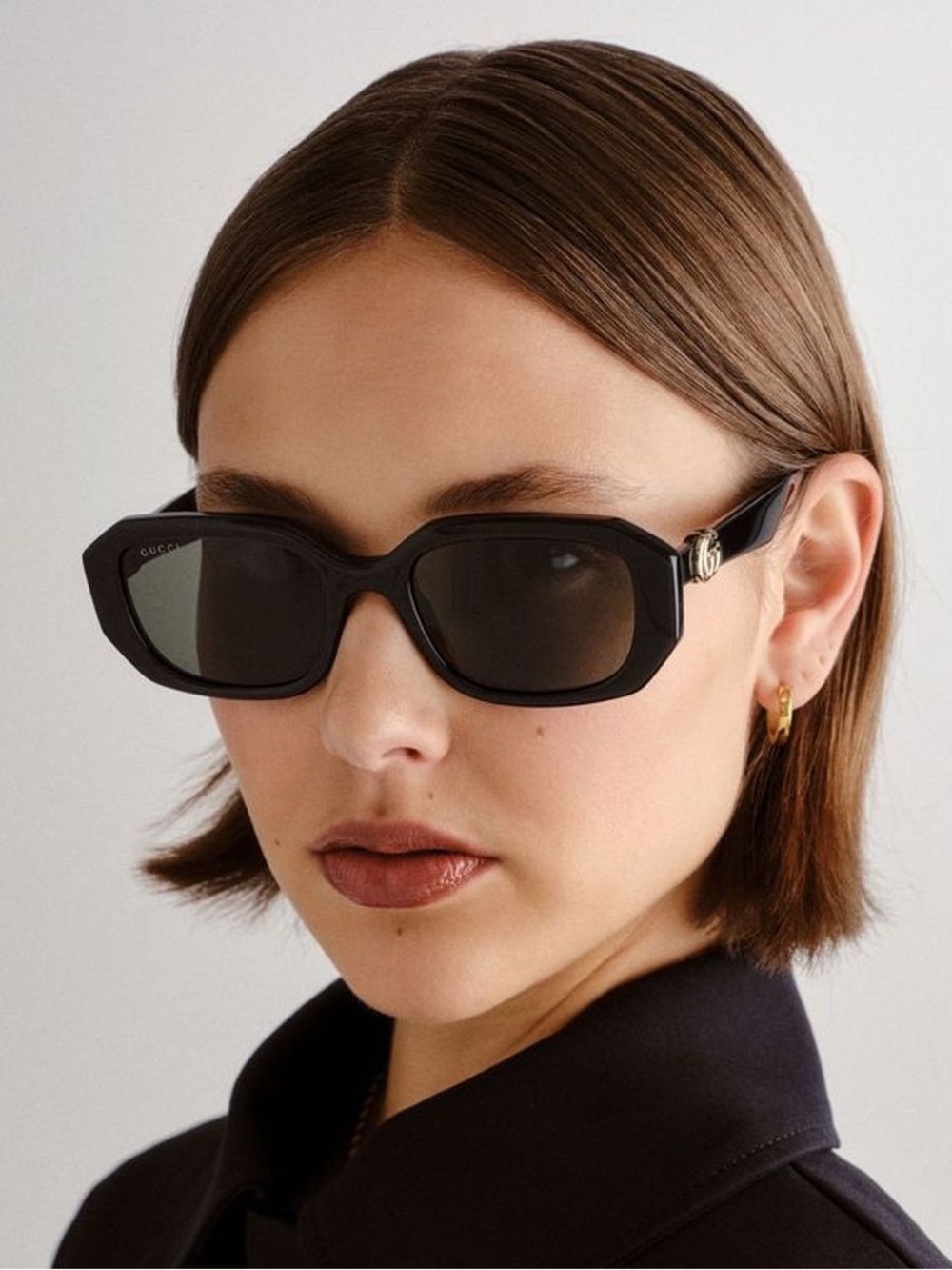 GUCCI GG1525S BLACK SUNGLASSES, NEW, RETAIL PRICE $370.